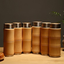 竹保温杯水杯陶瓷杯泡茶竹节水杯不锈钢杯男女士便携紫砂杯