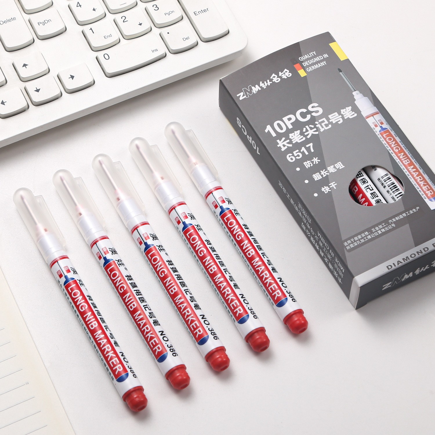 Pen de marca de cabeza larga pen de marca de agujero profundo impermeable pen de marca especial pen de marca para baldosas de carpintería de baño pluma oleosa multipropósito