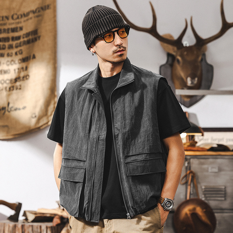 Lyocell Tiansi Thin Vest Men's Spring 2025 New Fashion Brand Retro Baron Style Crock Jacket Lyocell Tiansi Thin Vest Men's Spring 2025 New Fashion Brand Retro Baron Style Crock Jacket