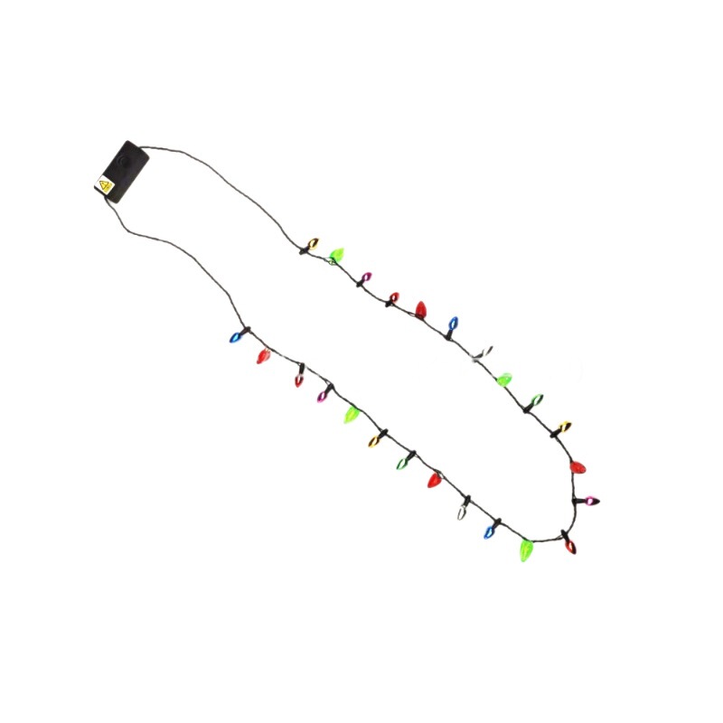 発光クリスマス LED 小さなビーズネックレスミニ電球クリスマスツリー雪だるまサンタクロース LED ライトネックレス|undefined