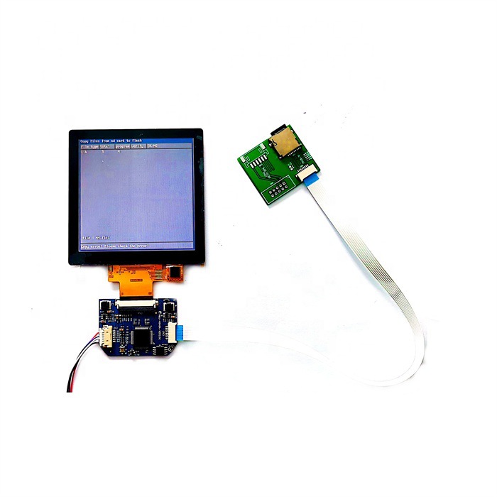 4寸方形480*480液晶显示屏高分辨率高亮度可选配触摸屏串口显示屏