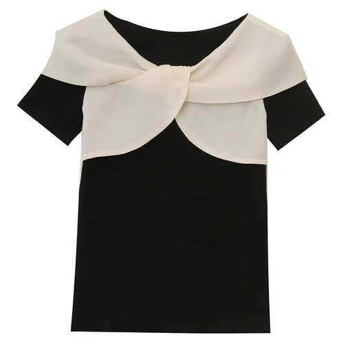 【40 Pieces Cozy Cotton Ribbed 1x1 T-shirt for Women Short Sleeve 2025 Summer Design-Filled Tie-Up Top Trendy】