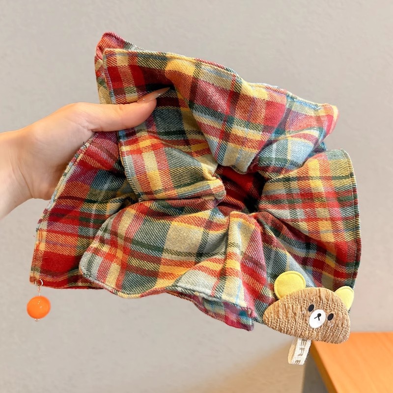 Interessante arco iris cuadrilátero anillo de cabello intestino grande diseño de alto nivel correa de cabello lindos cabello de niñas toallas de cabello cuadrado