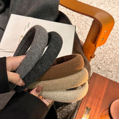 New 2024 Autumn/Winter Wool Felt High Crown Headband for Women, Versatile Outdoor Hair Tying Headwear for Face Washing and Photos