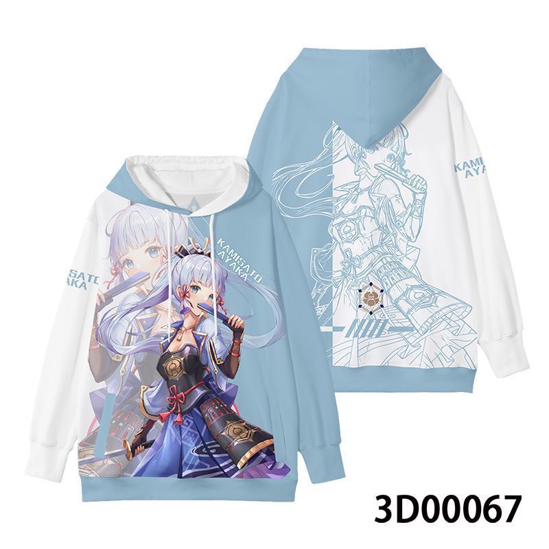 2023アマゾンの新商品の元神アニメの周辺の3dパーカーの半袖の日本の2次元のレジャー服|undefined