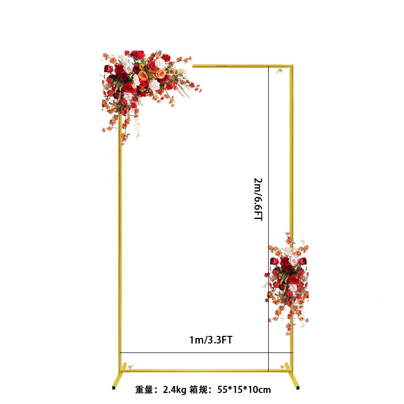 arco cuadrado de metal soporte de boda marco de hierro forjado marco de hierro especial de fondo decoración de bodas estante de flores props