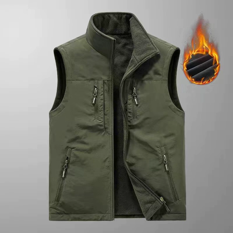 Double-sided travel sports warm vest, plus size