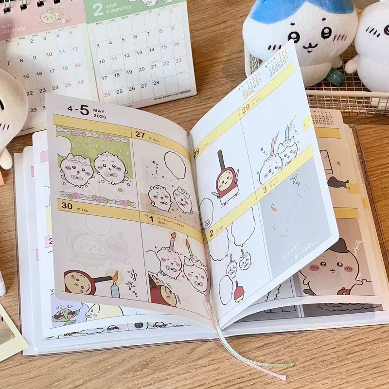 2026吉伊卡哇chiikawa可爱漫画彩页学生日程月周计划手帐笔记本子|undefined