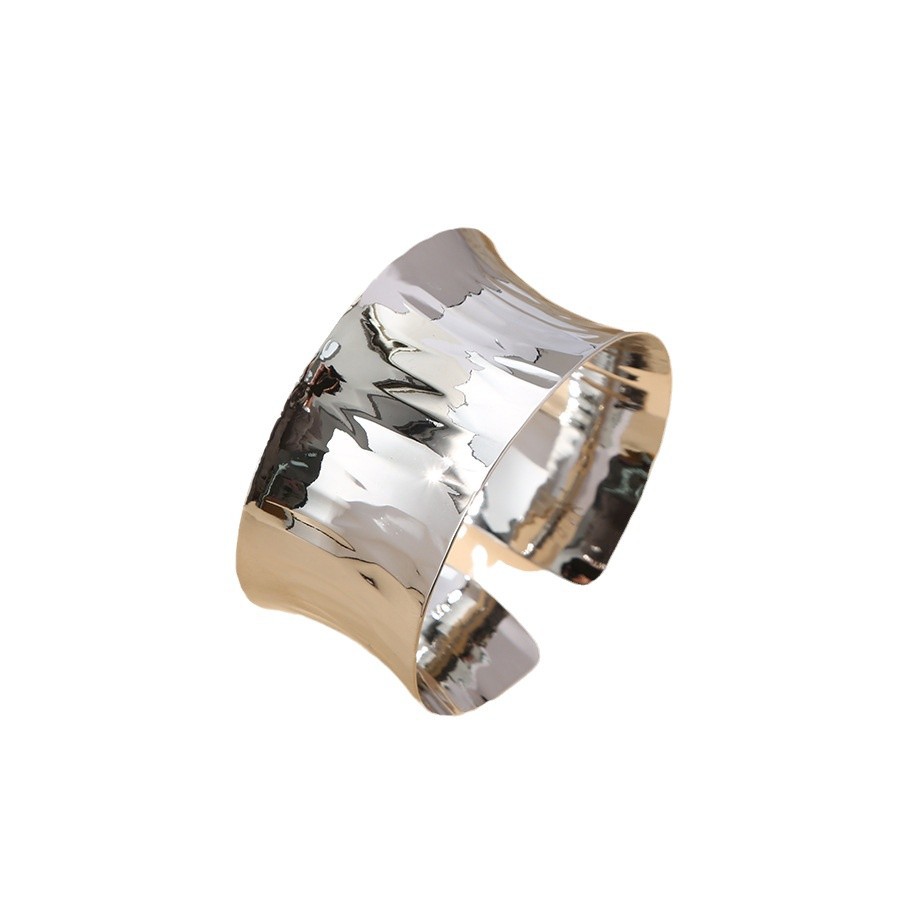 Minimalist Gold-plated Brass Wide Bracelet For Women And Men_voghion.com