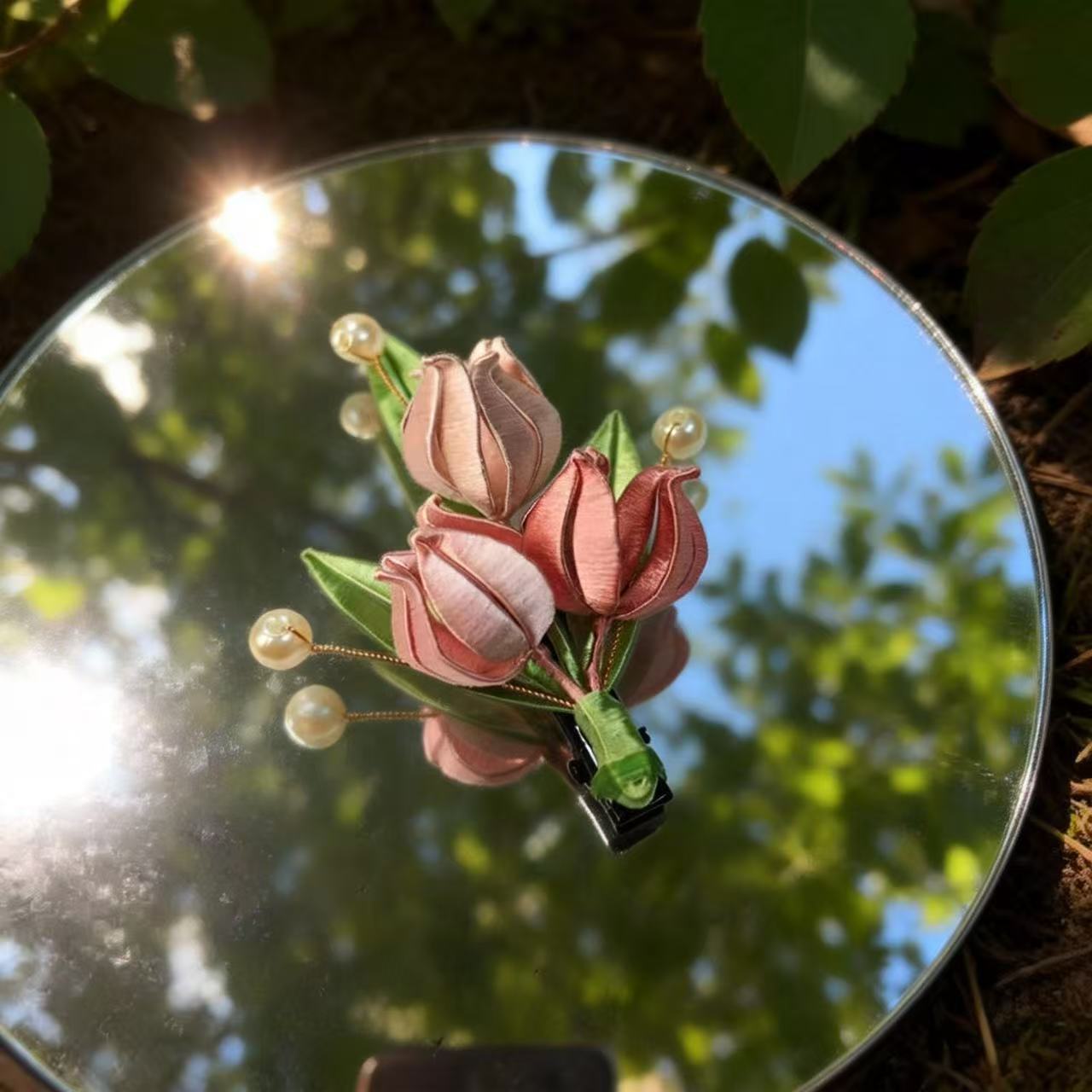 Hairpin Woven Flower Finished Multicolor Lily-of-the-valley Hairpin Hair Comb Daily All-match Antique Hanfu Jewelry Headwear