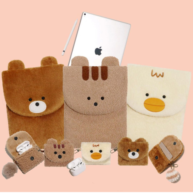新型韓国insぬいぐるみ刺繍アニメかわいいipa内胆包タブレット11インチノートパソコン収納バッグ|undefined