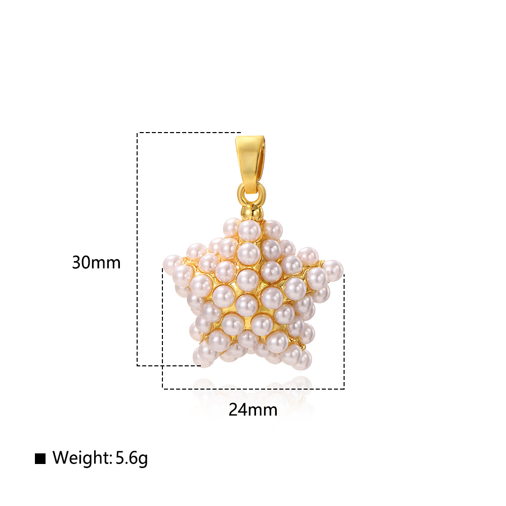 10g Weight Pendant Jewelry Making Type 30 * 20mm Jewelry Making Size Artificial Pearls Inlay Material DIY Jewelry Accessories Classification 1 Piece Quantity Artificial Pearl, Copper Material Star, Heart Shape Pattern All Seasons Season Plating Design Casual Style 1 Piece 30 * 20mm Artificial Pearl Copper Artificial Pearls Star Heart Shape Pendant 6
