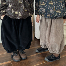 佳叶童品2025儿童秋季新款灯芯绒九分裤男女宝宝森系复古风灯笼裤