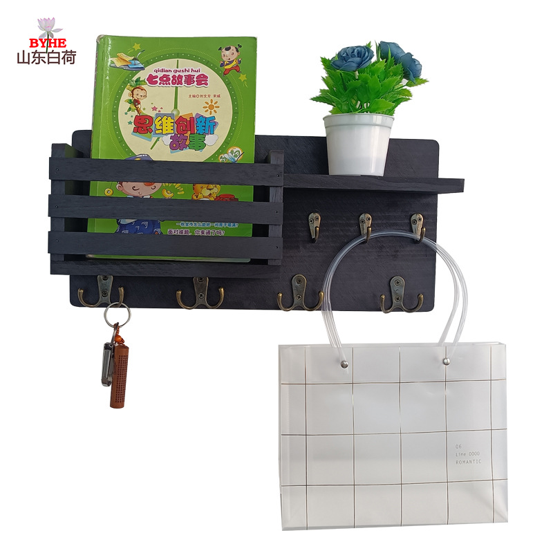 Amazon sala de estar colgante de madera pared colgante de pared estante de almacenamiento colgante de llaves de puerta de entrada marco de madera