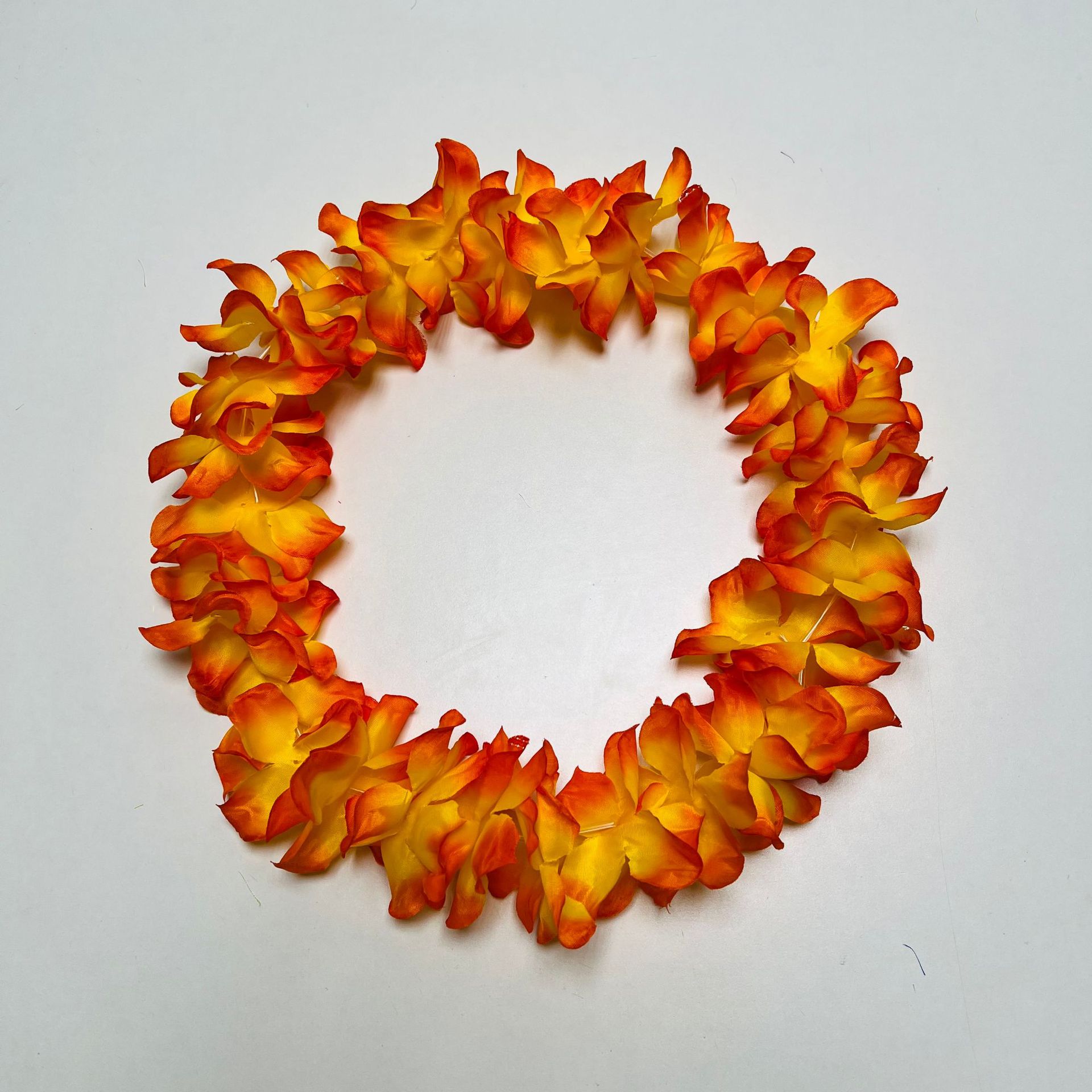 Nuevo espectáculo de danza de fiesta transfronteriza guirnalda de 11 cm de tela de poliéster hawaiana guirnalda de color de cuello de flor artificial