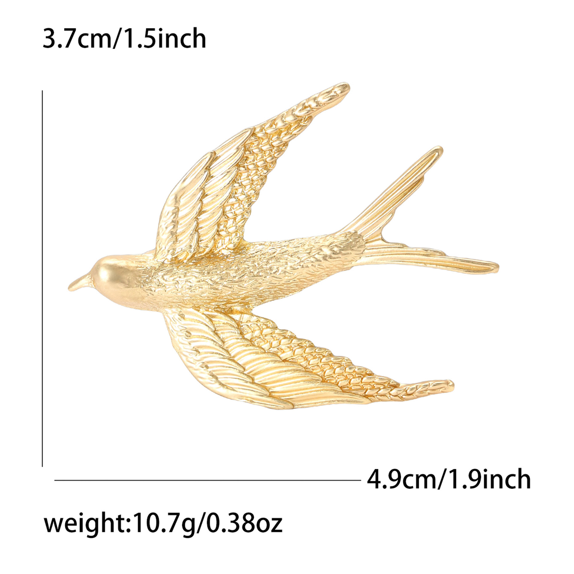 New Cross-Border Hot-Selling European and American Enamel Matte Gold Swallow Brooch Fashion Versatile Women's Clothing Corsage Jewelry Pin