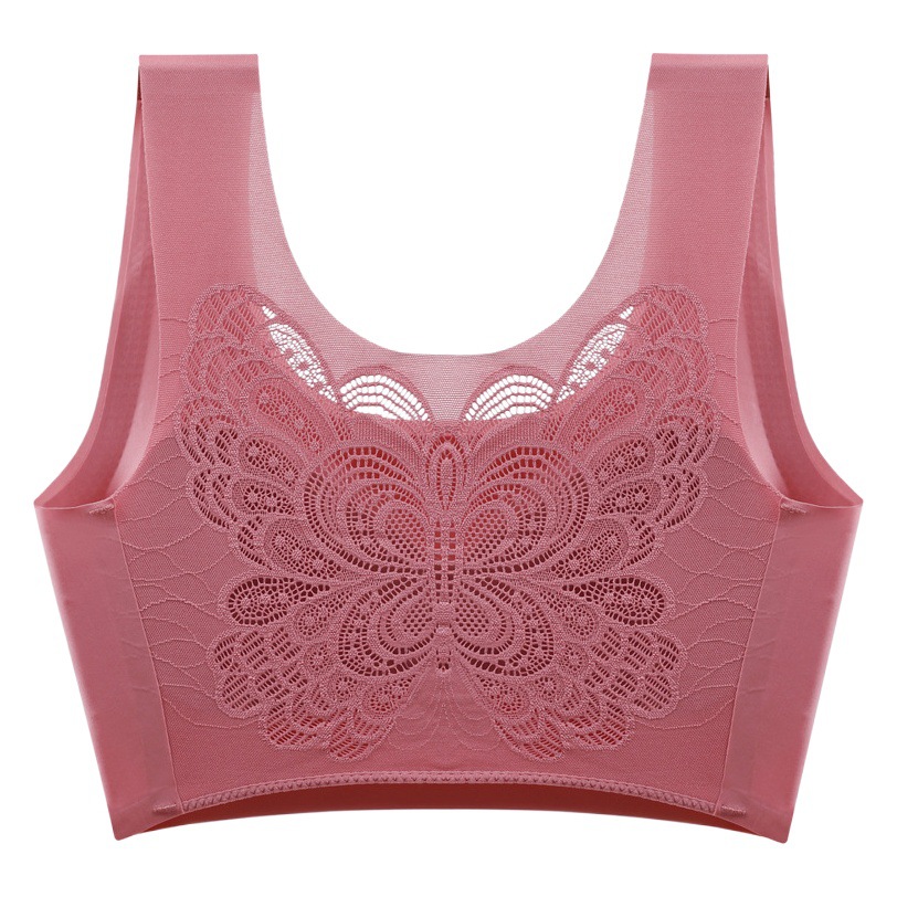 Delgado más tamaño chaleco sujetador sin costuras deportes mariposa belleza espalda ropa interior pecho grande pequeño inalámbrico push up BRA