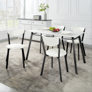 Living Room Dining Table and Chairs New Dining Table and Dining Chairs Simple Home Dining Table and Chair Combination Nordic Iron Wood Furniture Dining Table
