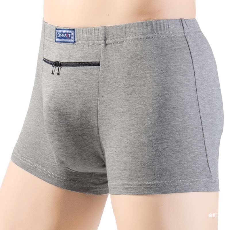 New Men's Anti-Theft Underwear, Loose, Breathable and Comfortable, Summer Shorts with Zipper, Pockets, Large Size Boxer Briefs