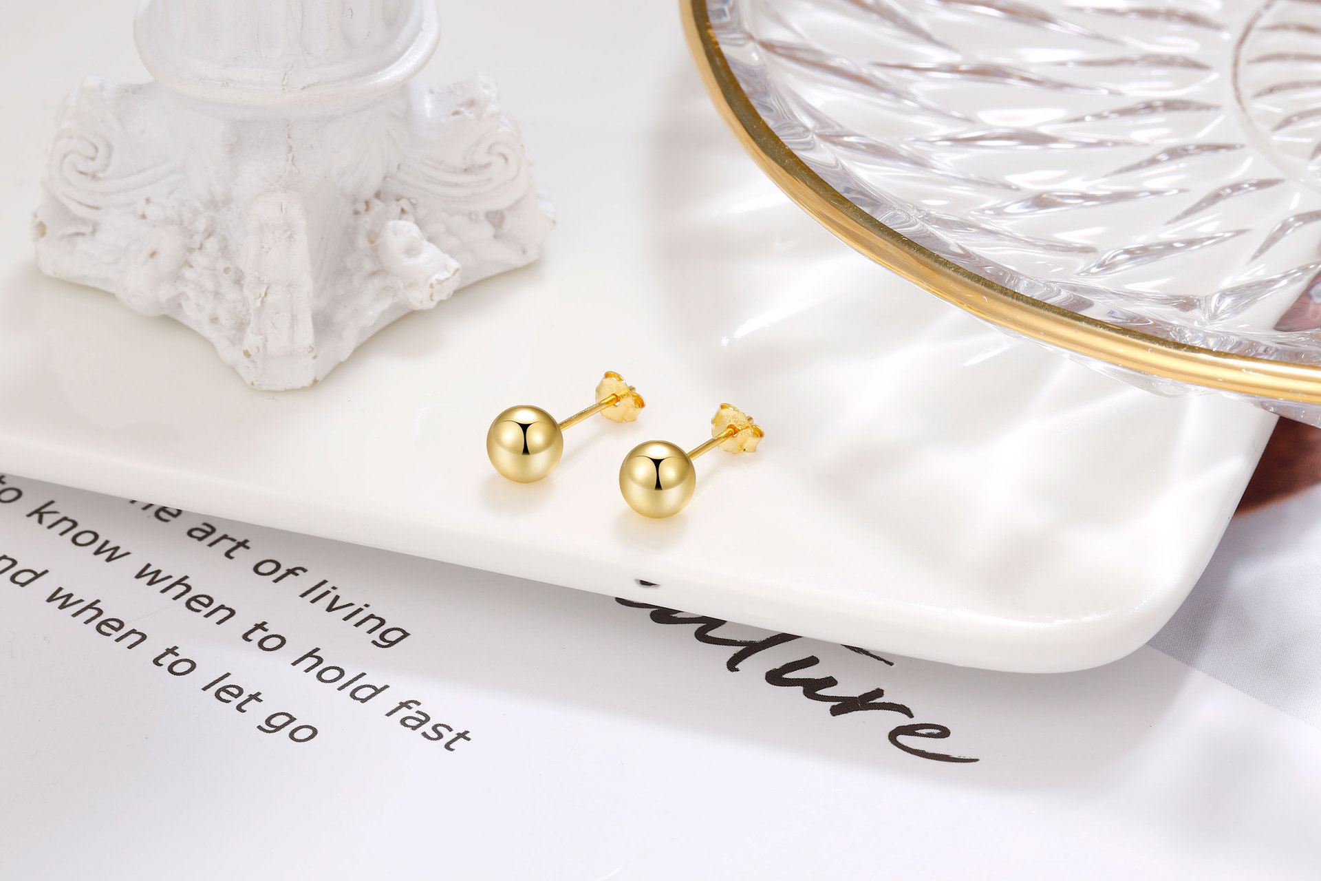 1 Pair 925 Sterling Silver Oval Ear Studs display picture 4