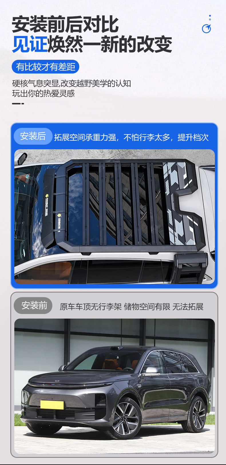 Suitable for the Ideal L6 Outdoor Camping Vehicle Roof Expansion Explorer Roof Rack Canopy Side Tent Ladder