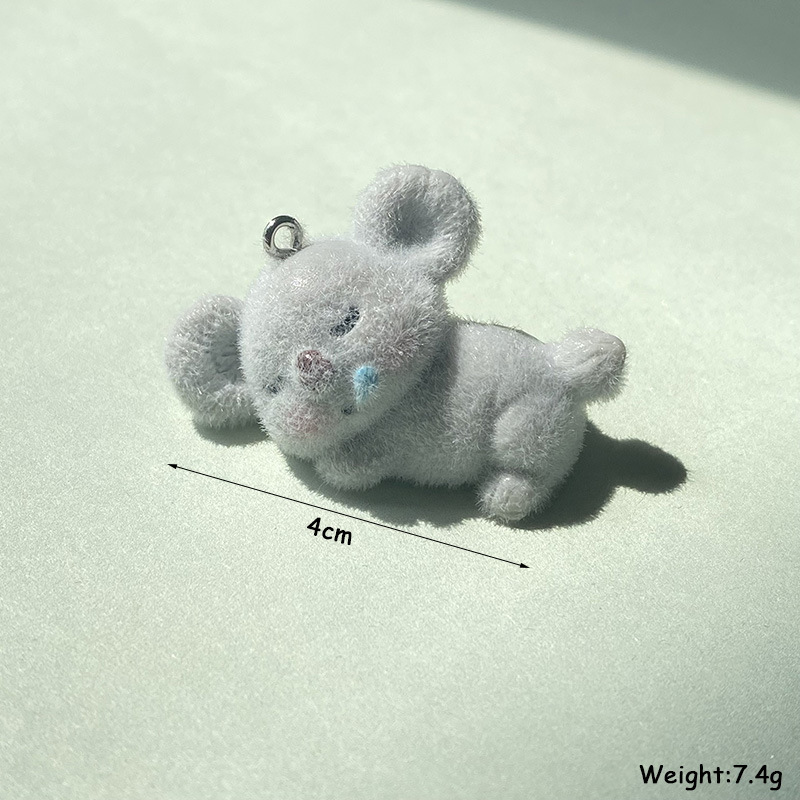 10 PCS/Package Quantity 10 PCS/Package 3.1*3.4cm 3.3*3.5cm Resin Flocking Koala Pendant