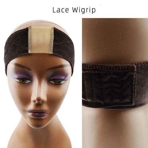 Lace Wig Band with Velcro Closure, Velvet Lace Wig Grip Headband
