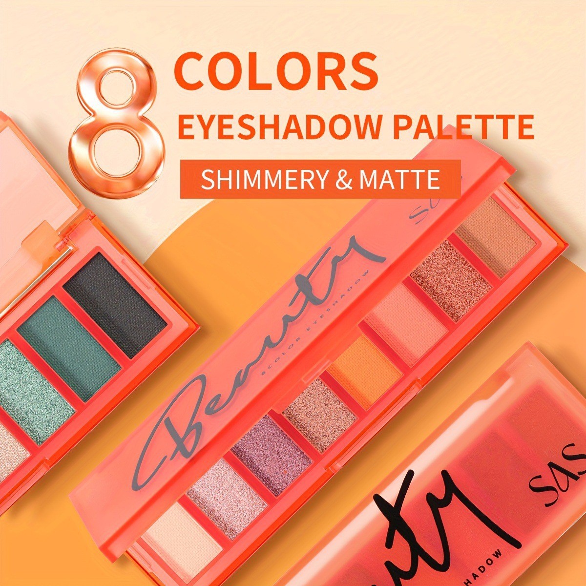 USHAS Spot transfronterizo europeo y americano paleta de sombras de ojos de ocho colores perlado mate impermeable sin florecer sombra de ojos en polvo brillante SAF038