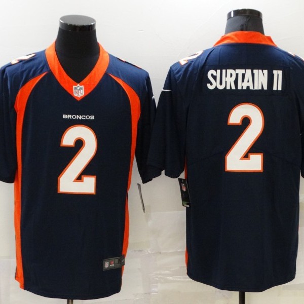 2025 NFL short-sleeved Broncos jersey, second generation embroidered, available for cross-border trade.