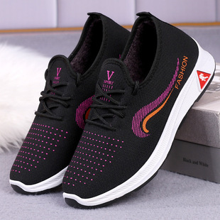 Elderly Walking Shoes Women's Shoes Boots fleece-lined Shoes Thick Cotton Shoes Winter Winter Boots Non-slip Thick Sole New Style