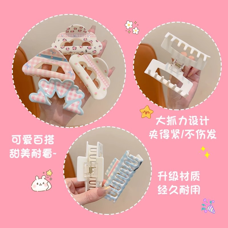 Niños super inmortal rosa cuadrado brocas de flores chicas dulces rascar la cabeza trasera brocas de pescado medio toque tarjeta de cabello