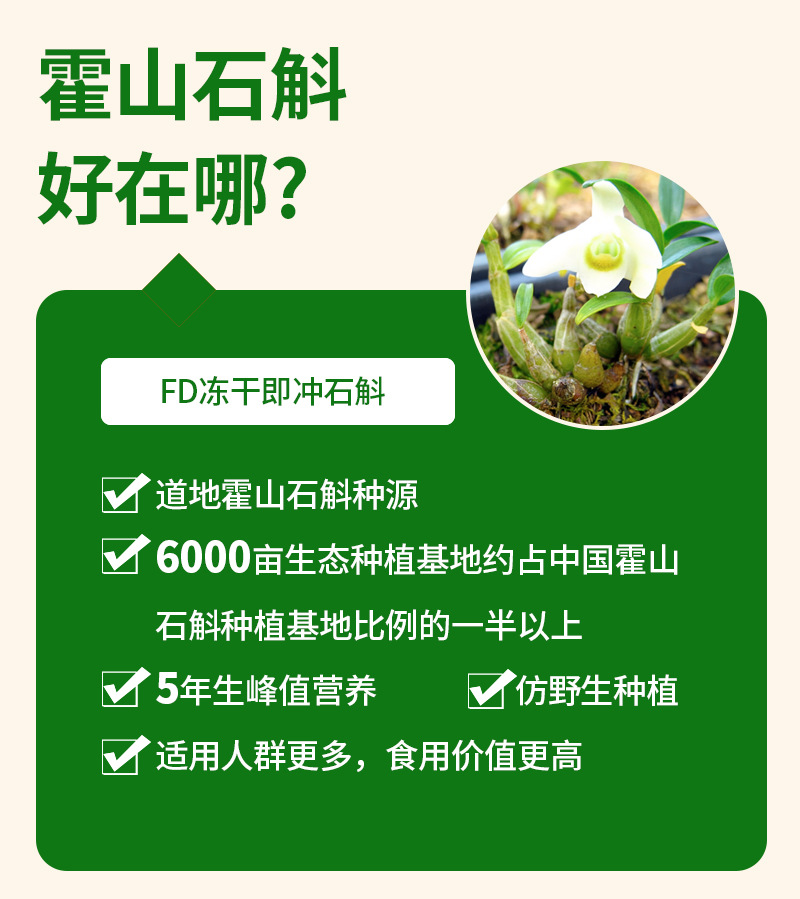 Freeze-Dried Dendrobium Instant Drink (Dendrobium officinale) — Huoshan Shi Hu Extract Powder quality and texture