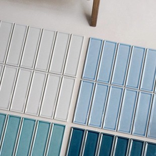 Blue mosaic tile kitchen bathroom wall tile cafe dessert shop door background wall