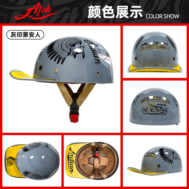 Casco de béisbol de verano de fábrica retro eléctrico Harley hombres y mujeres casco de motocicleta medio casco entrega de una pieza 3C certificación