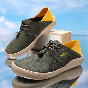 2025 New Men's Shoes, Lightweight New Casual Soft Sole Wide Toe Wide Last Shoes, Foreign Trade Walking Shoes, Soft Elastic Fly Woven Surface