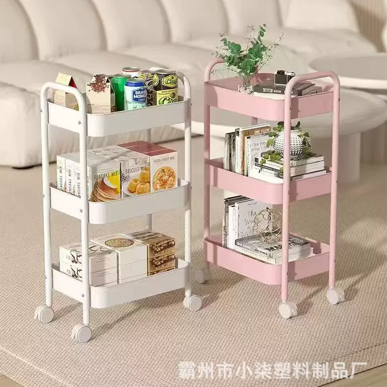 小推车置物架厨房落地多层零食婴儿客厅卧室卫生间移动储物收纳架