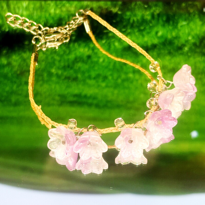 Raffi Grass Bracelet Colorful Bluebell Flower Lucky Wishing Bracelet Hand-woven Love Grass Couple Hand Rope Wholesale