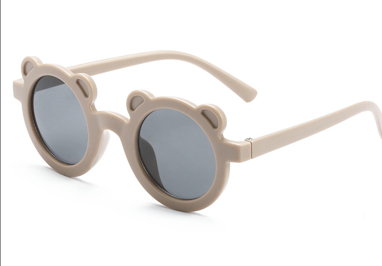 2021 nuevo marco redondo oso gafas de sol para niños dibujos animados color caramelo gafas de sol para niños gafas a prueba de UV