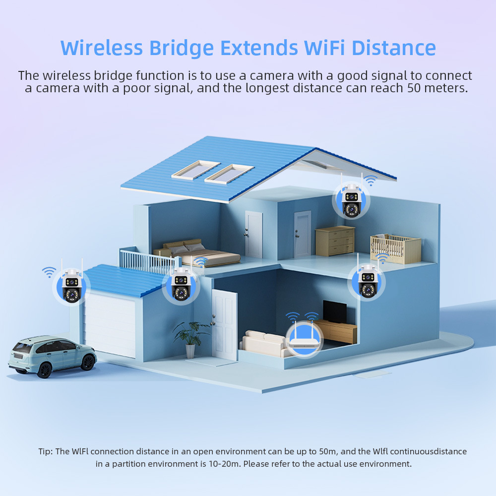 ICSEE 8MP WiFi NVR Seti Çift Lens PTZ IP Kamera 8CH Akıllı Ev Gece Görüşü