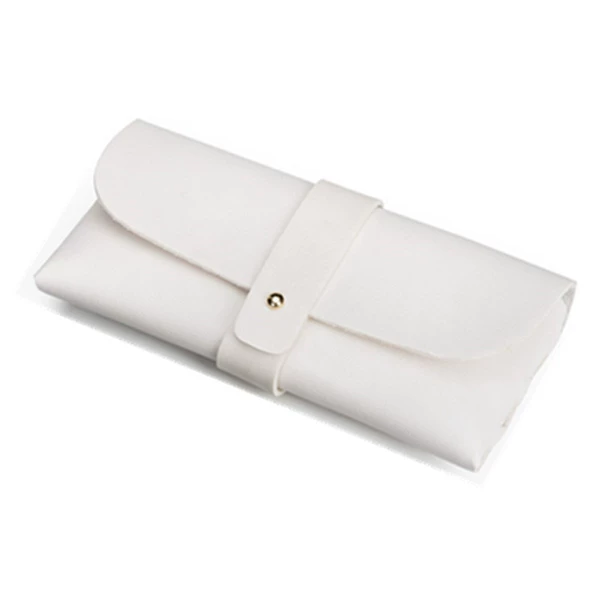 White studded glasses leather case