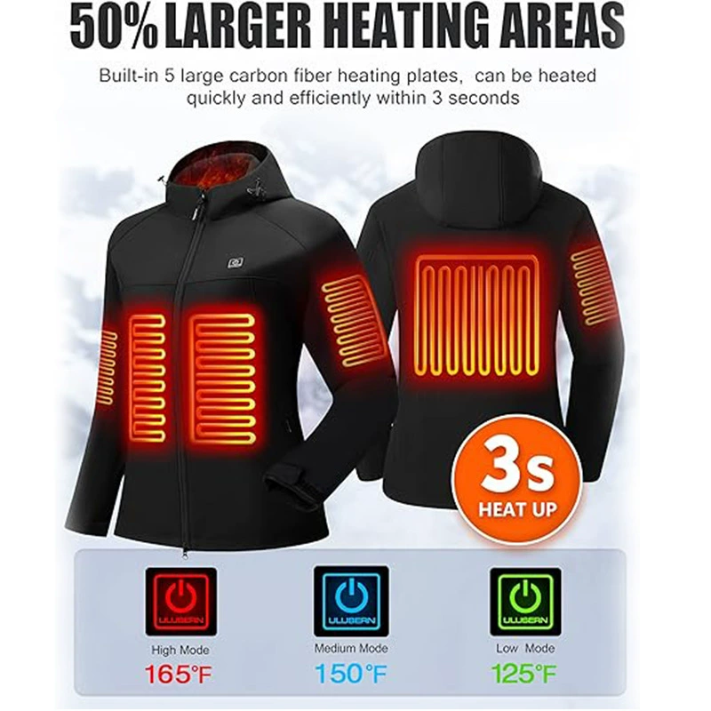 Оптовая индивидуальная зарядка нагревательная куртка спортивная уличная функциональная одежда с подогревом теплое зимнее пальто со съемным капюшоном