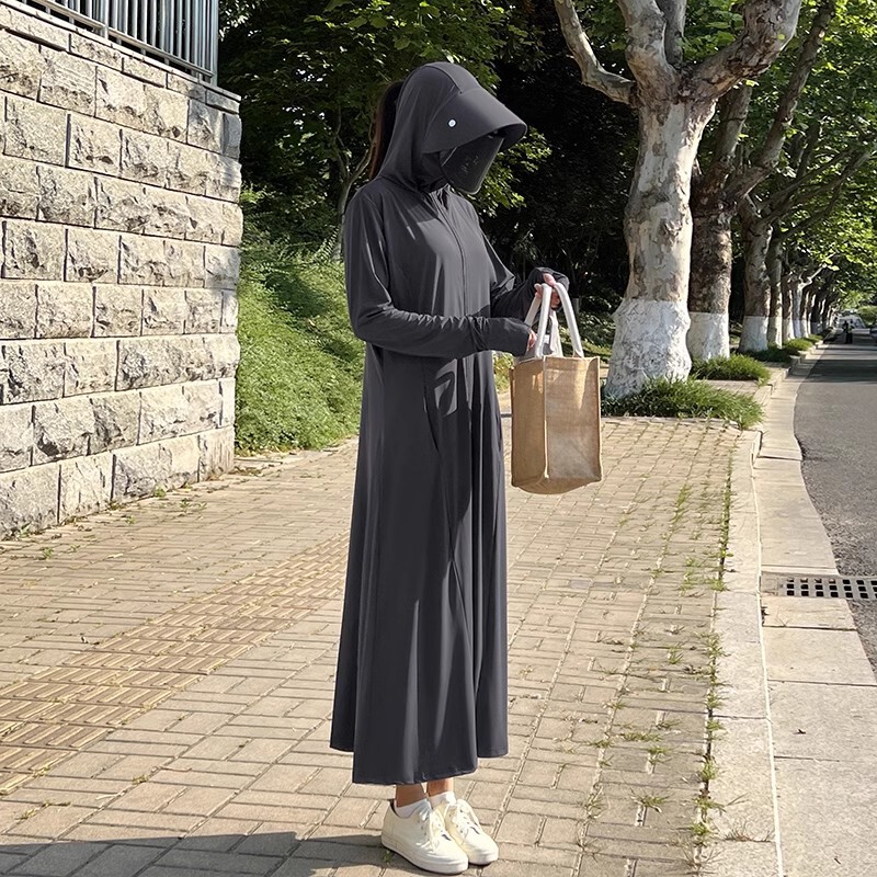 防晒衣女夏季新款长款全身修身冰丝海边防晒服防紫外线罩衫|undefined