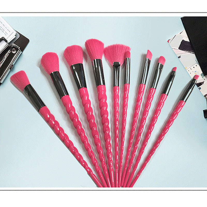 Nuevo diez unicornio maquillaje cepillos traje maquillaje conjunto completo almacenamiento sombra de ojos cepillo labio lindo maquillaje herramientas