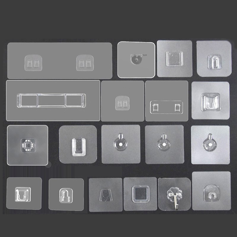 Storage Rack spare adhesive patch strong transparent wall sticker sticky hook seamless scratch buckle punch-free wall-mounted accessories