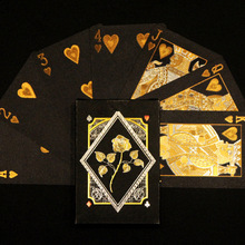 黑箔扑克牌PET金箔塑料PVC扑克牌防水扑克创意个性黑彩金花扑克