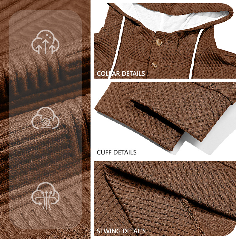 Otoño y invierno nuevo transfronterizo Europa y América Amazon hombre Jacquard con sombrero de color sólido suelto chaqueta deportiva casual