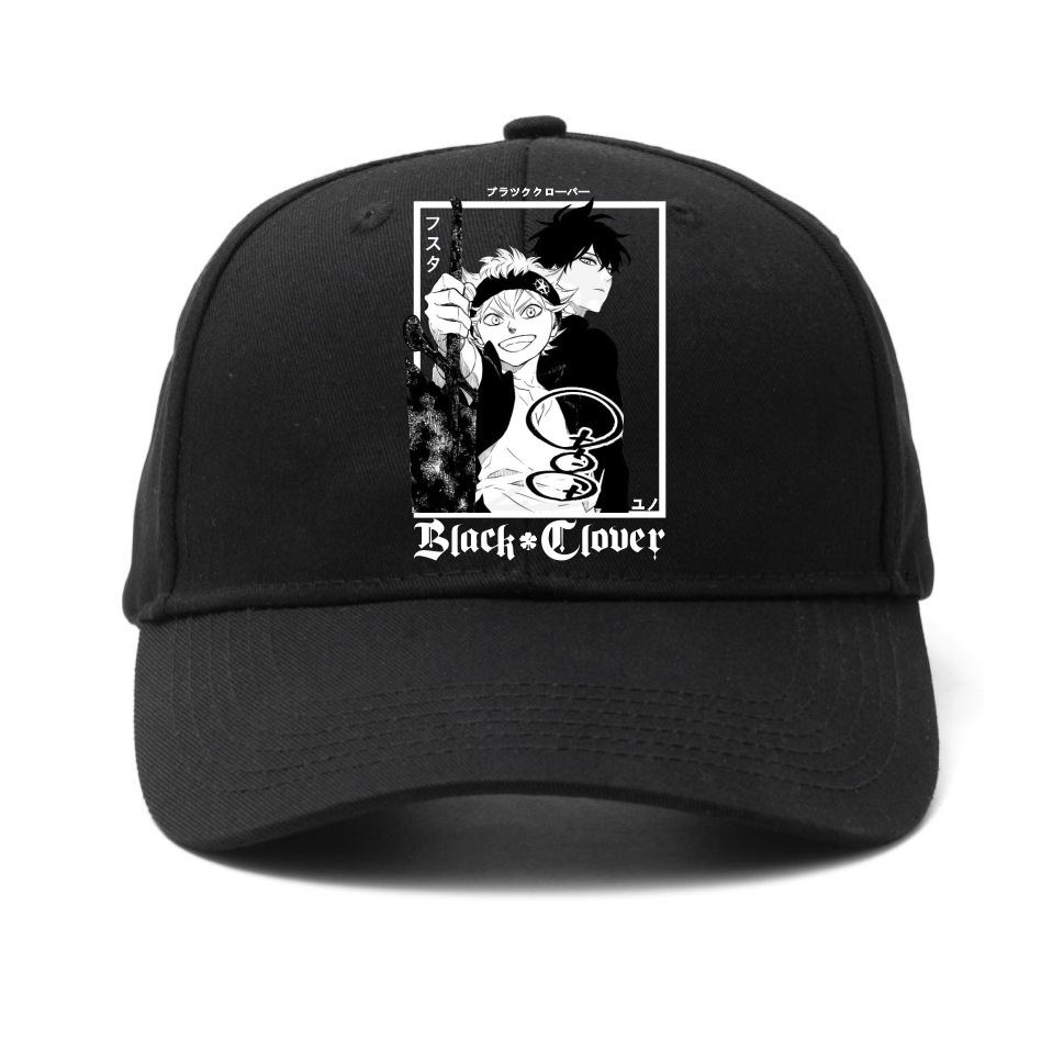 Comercio exterior venta caliente trébol negro Black Clover gorra de béisbol al aire libre sombrero para el sol pareja sombrero de lengua de pato