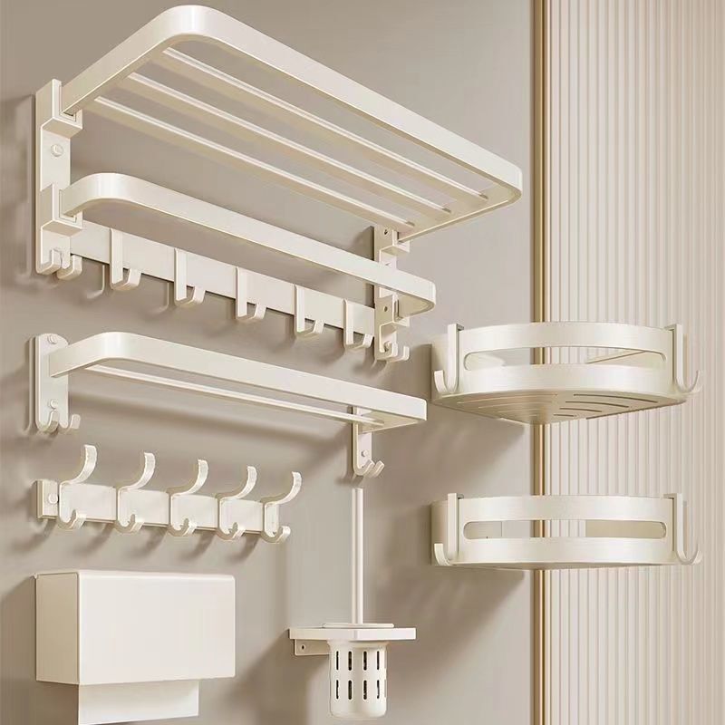 Punch-free Cream-style Towel Storage Rack Bathroom Wall-mounted Towel Rack Bathroom Bathroom Hardware Pendant suit