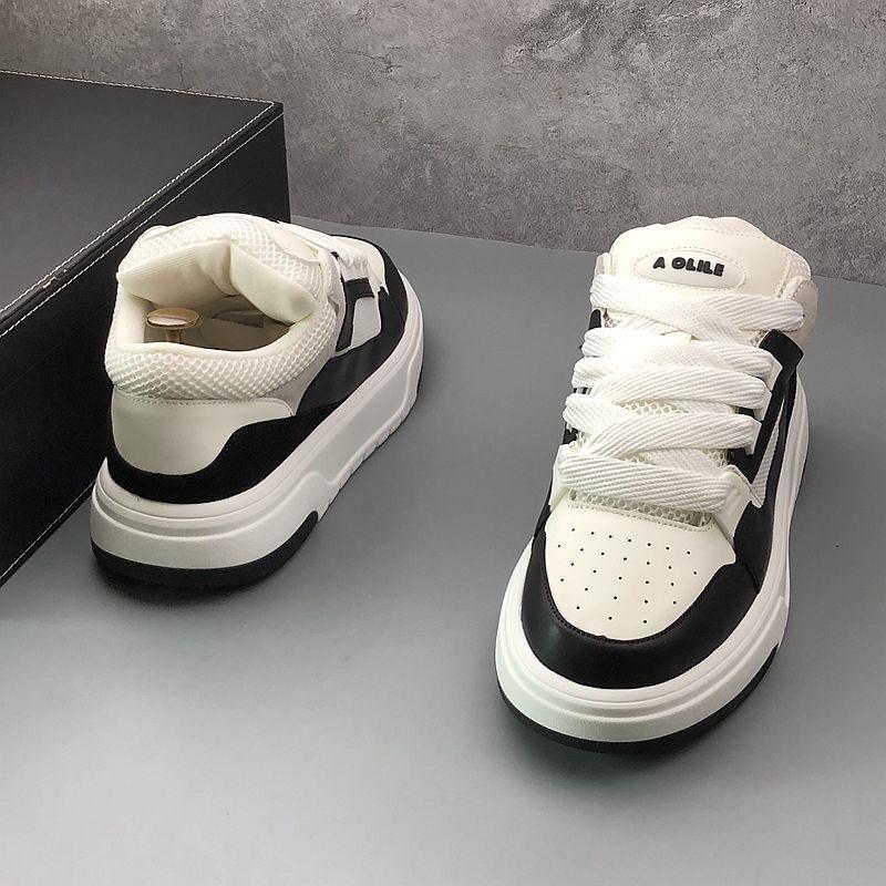 Little White 2024 Summer New Breathable Mesh Thick Sole Elevated Sports and Casual Board with Internet Red Same Style_voghion.com