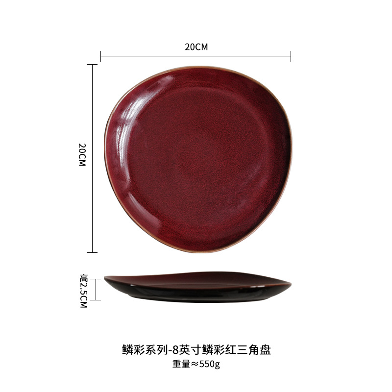 Nordic ins horno vajilla de cerámica restaurante del hotel placa irregular de sushi Placa de carne placa de la casa